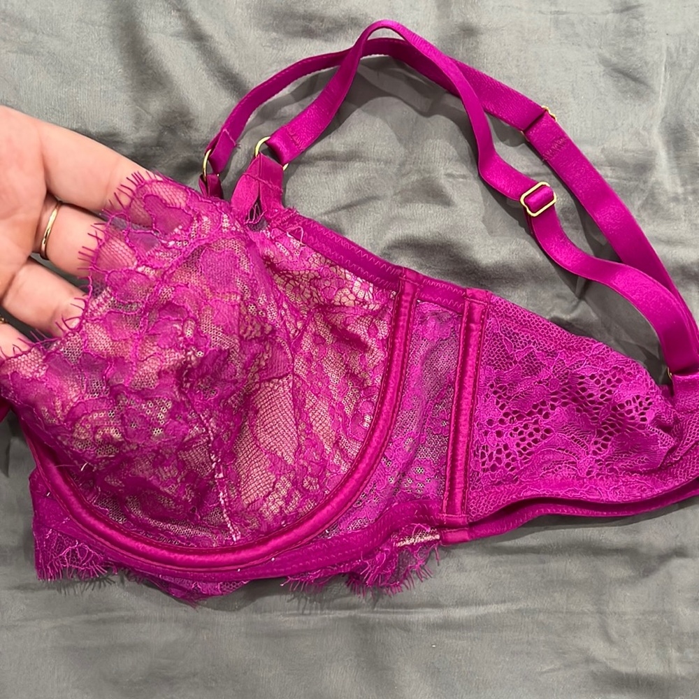 Magenta Unlined Underwire Lace VS bra